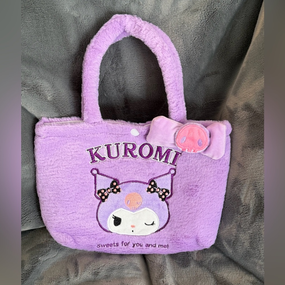 ❤️❤️SANRIO MYSTERY BUNDLE w/ Purple Karomi Plush Tote Bag Snap Closure